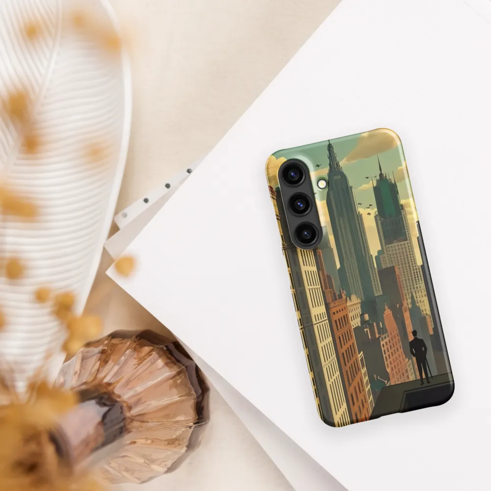 Urban Dreams: A Silhouette in Art Deco Cityscape