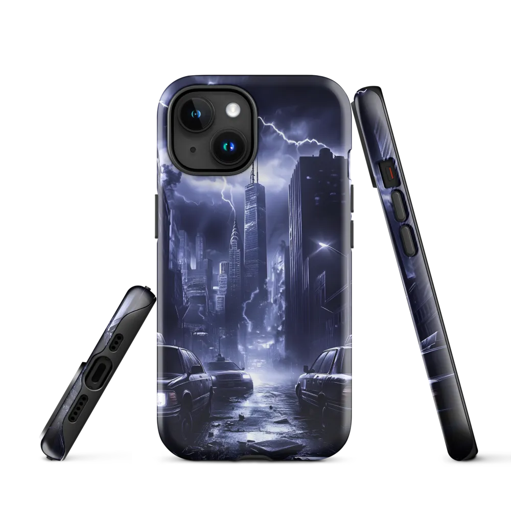 Stormy Cityscape: Shadows of the Night | Phone Case |  15 | Tough Case | Glossy