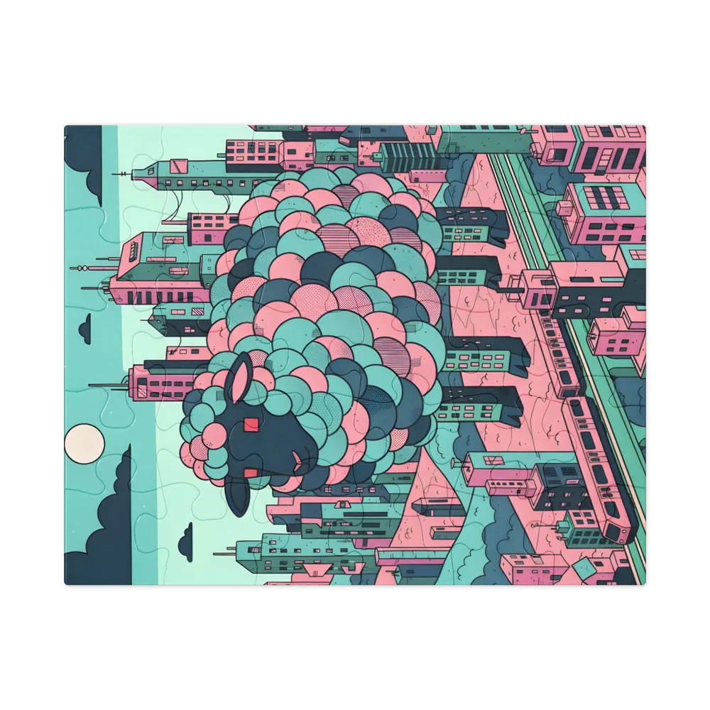 Sheep of the Skyline 
 Jigsaw Puzzle in Tin Box