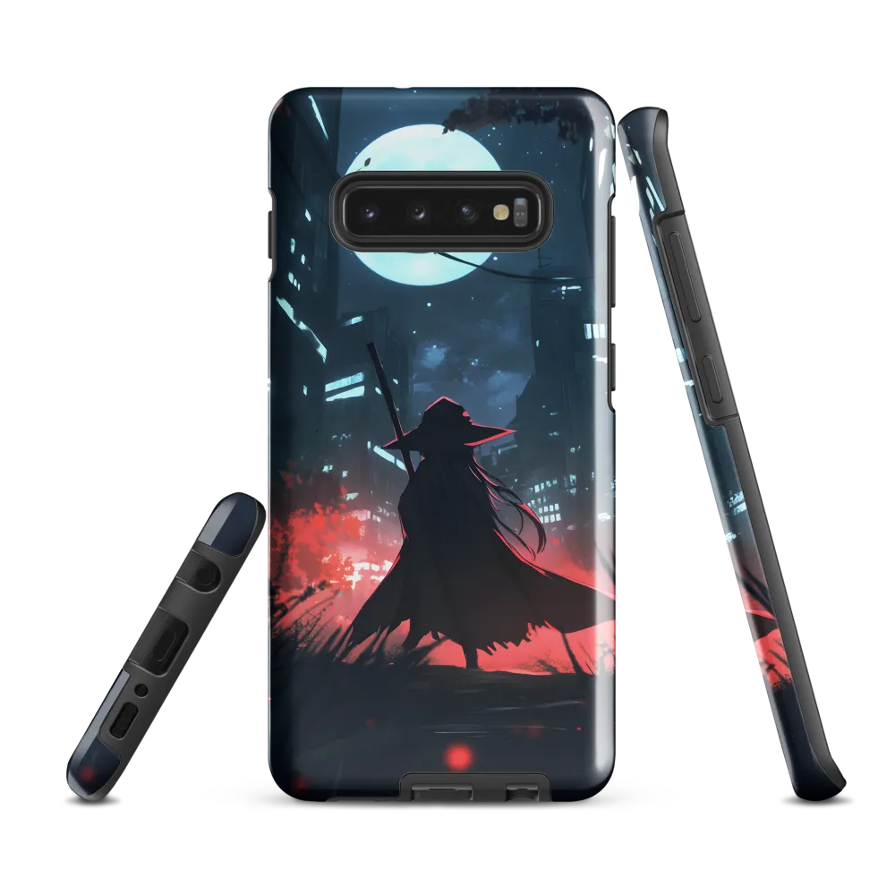 The Enigmatic Witch of the Night City | Phone Case |  S10 Plus | Tough Case | Glossy