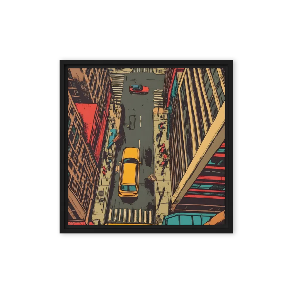 Urban Symphony | Canvas with Black Frame | 16″×16″