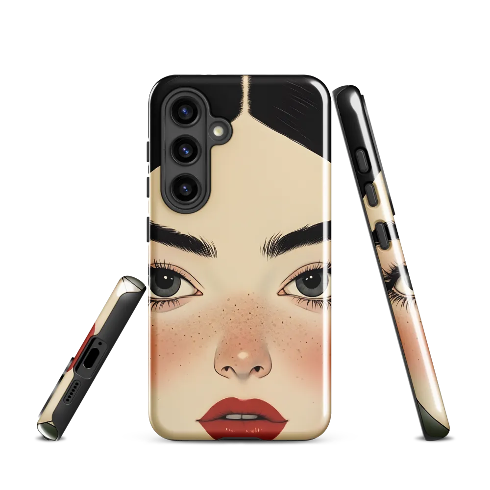 Serenity Captured: A Modern Portrait | Phone Case |  S24 | Tough Case | Glossy