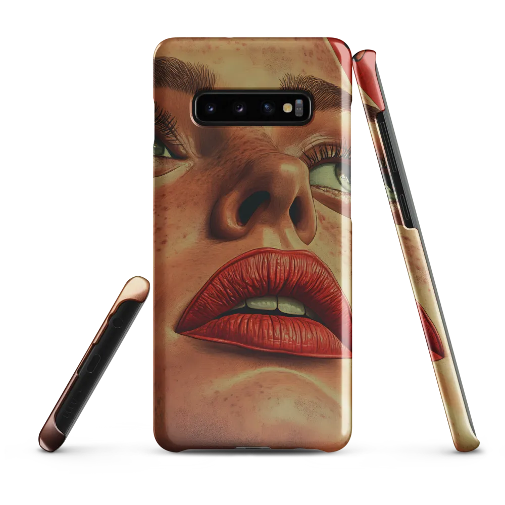 Red Intensity: A Portrait of Elegance | Phone Case |  S10 Plus | Snap Case | Glossy