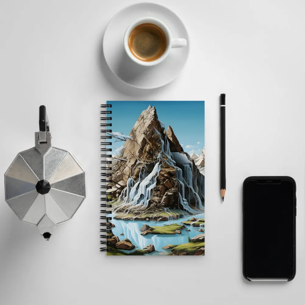 Majestic Cascade: A Mountain Masterpiece | Spiral Notebook