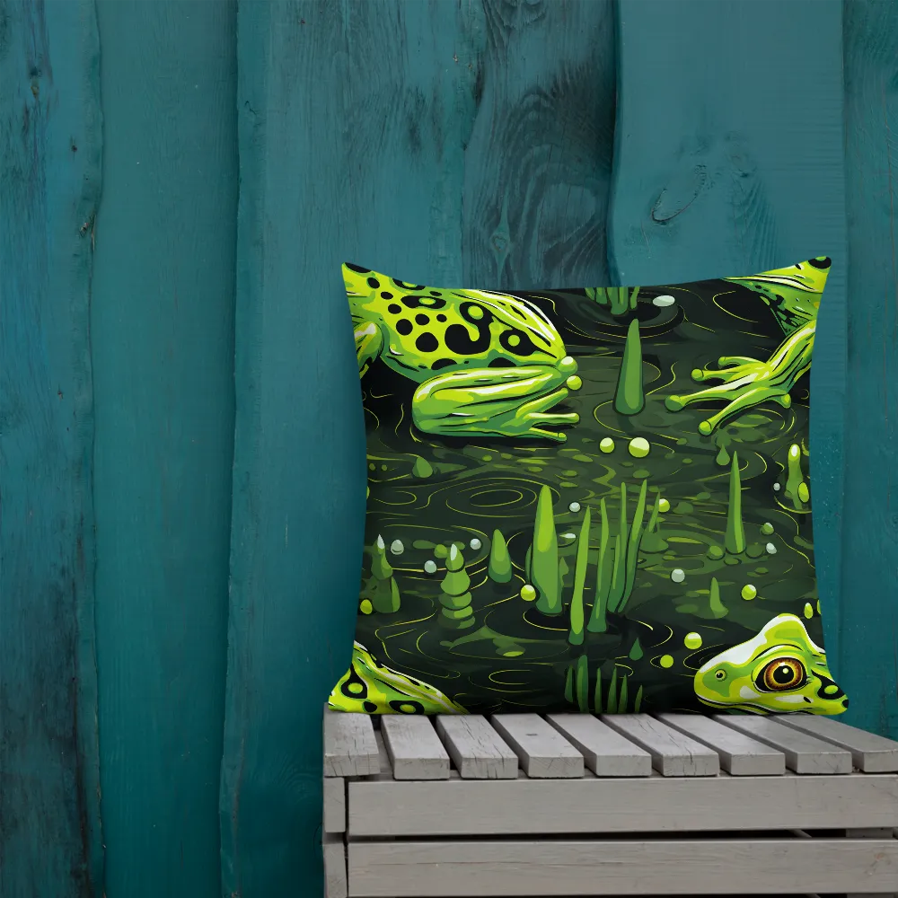 Green Harmony: Life Beneath the Surface | Pillow | 22″×22″