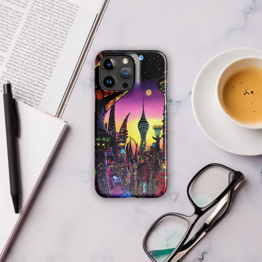 Futuristic Cityscape at Dusk | Phone Case |  15 Pro Max | Snap Case | Glossy