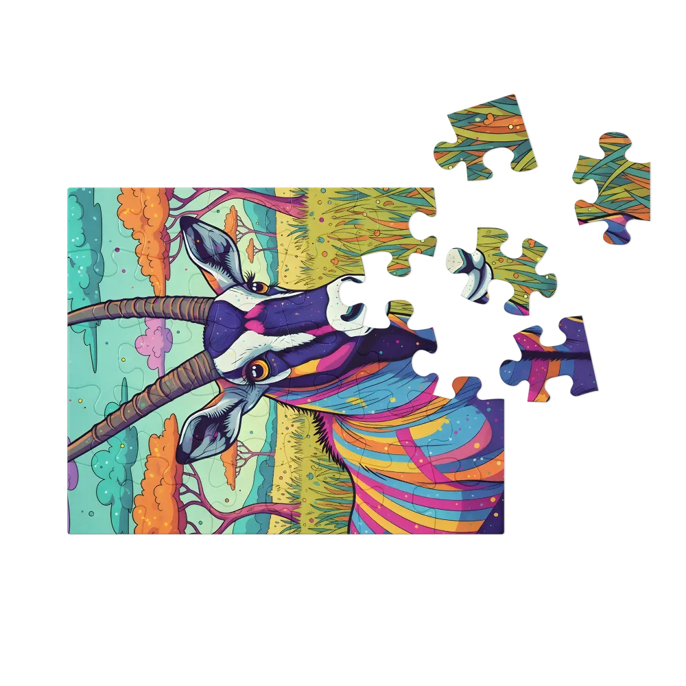Prismatic Oryx 
 Jigsaw Puzzle in Tin Box