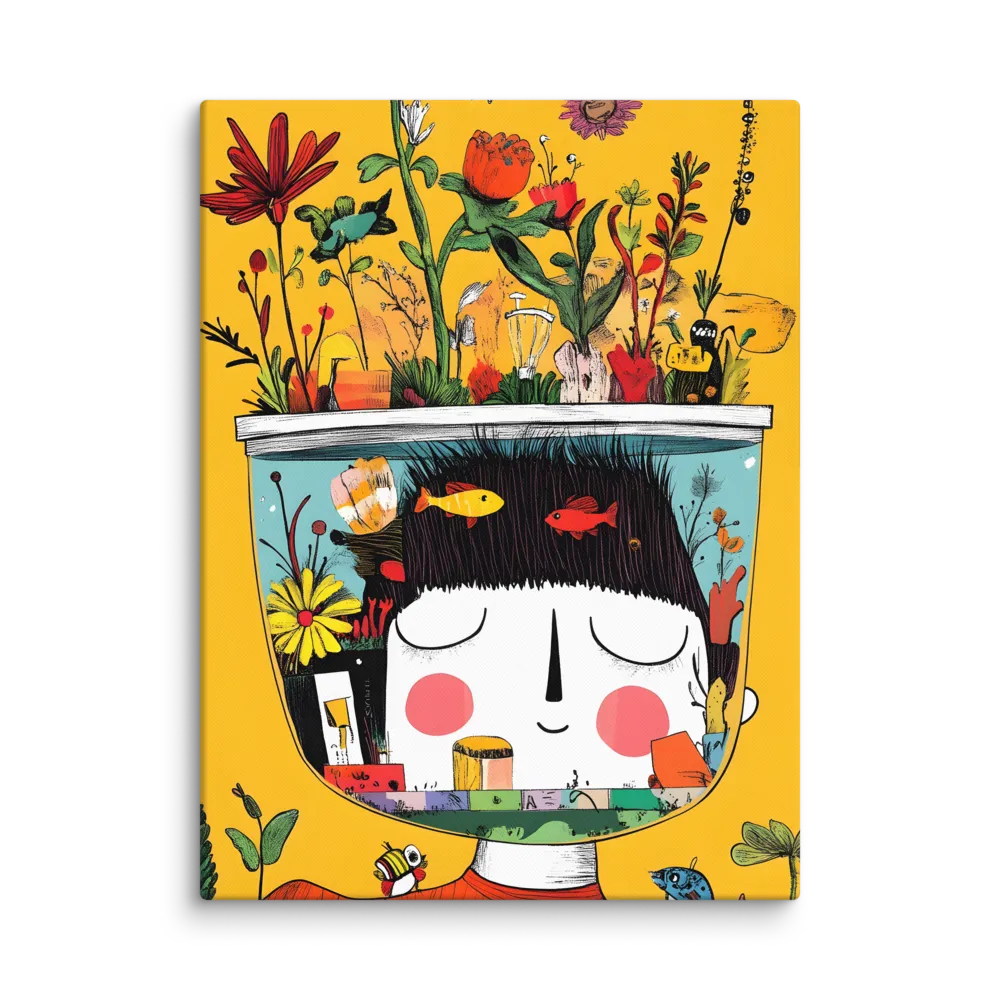 Whimsical Garden Head | Canvas | 30″×40″
