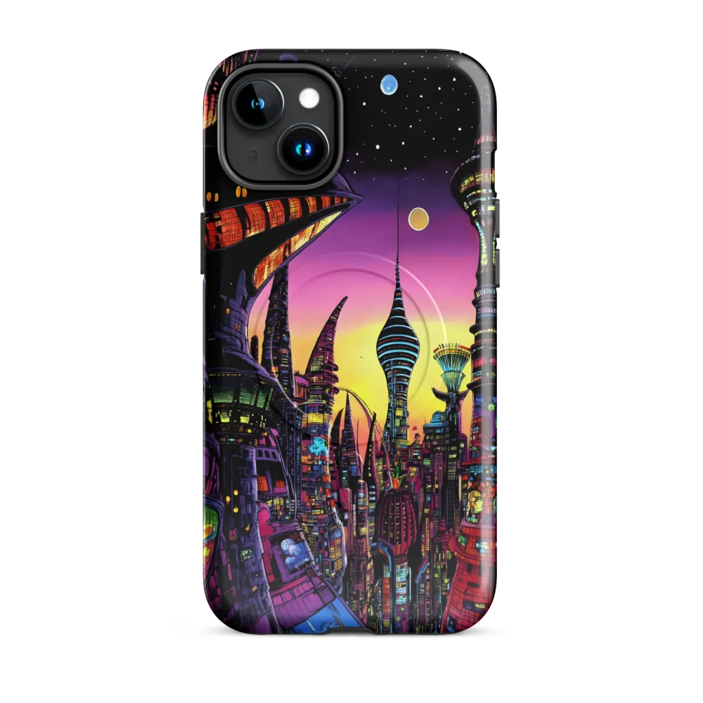 Futuristic Cityscape at Dusk | Phone Case |  15 Plus | MagSafe® Tough Case | Glossy