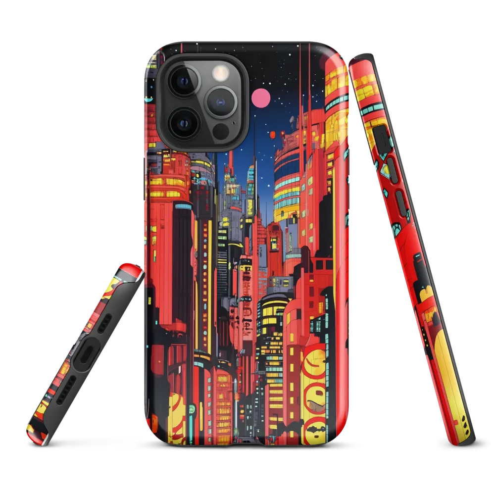 Neon Dreams: A Cyberpunk Cityscape | Phone Case |  12 Pro Max | Tough Case | Glossy