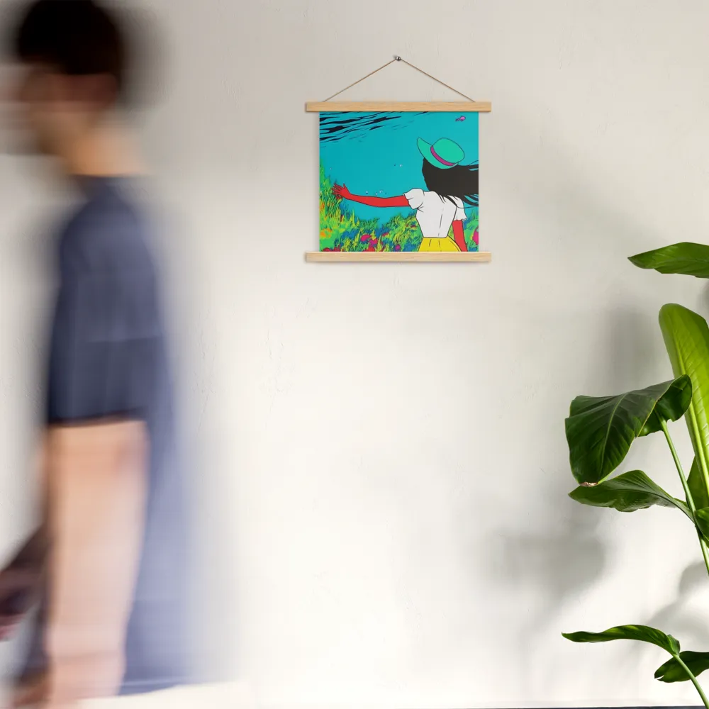 Whimsical Encounter | Poster With Oak Wood Hanger | 14″×14″