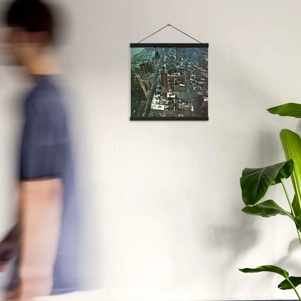 Aerial Symphony of Urban Life | Poster With Black Wood Hanger | 16″×16″