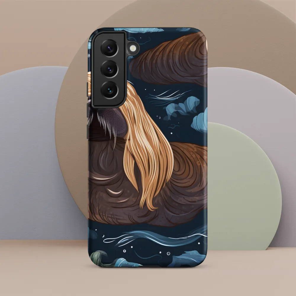Whimsical Walruses in Deep Blue