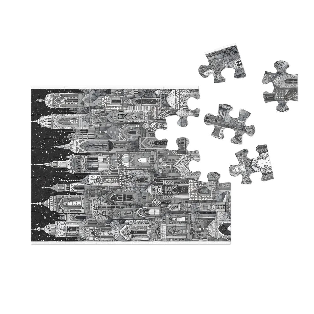 Starlit Ink City 
 Jigsaw Puzzle in Tin Box