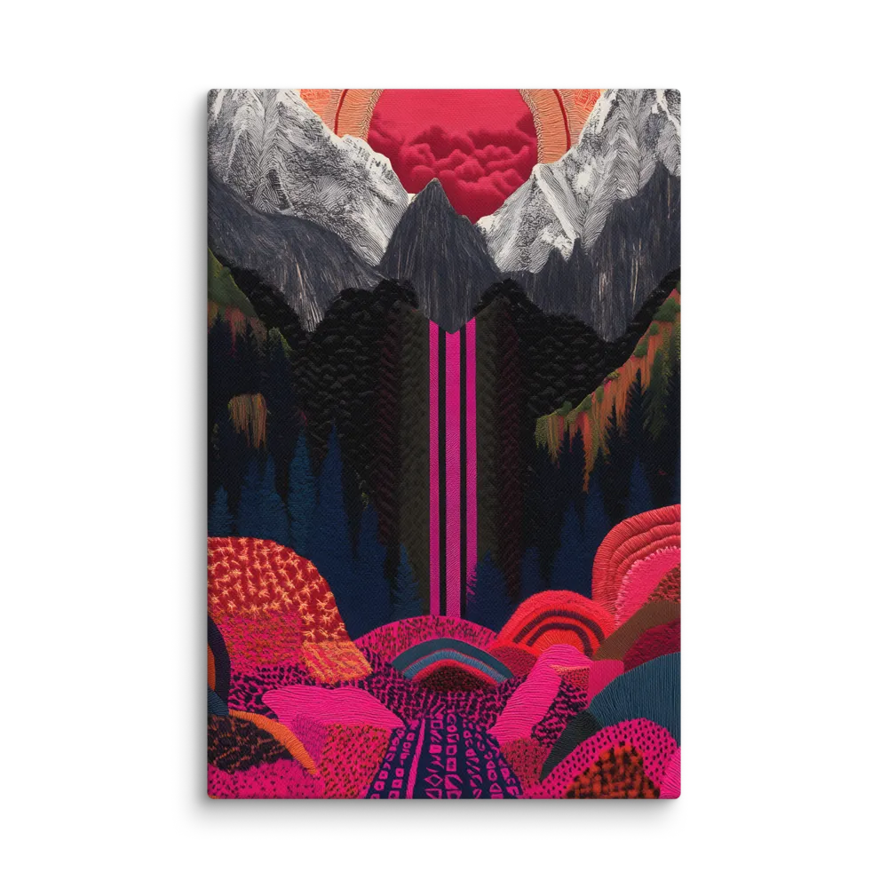 Ethereal Cascade: A Surreal Landscape | Canvas | 8″×12″