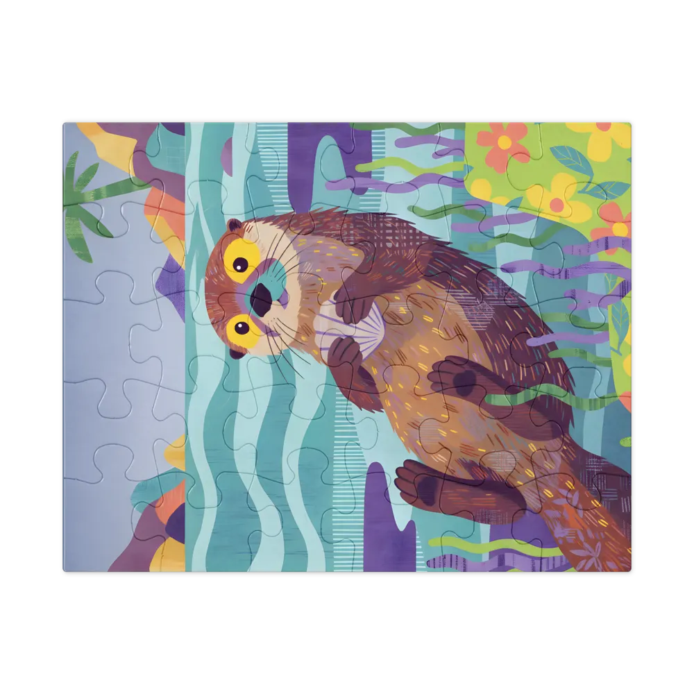 Shell-Holding Otter 
 Jigsaw Puzzle in Tin Box
