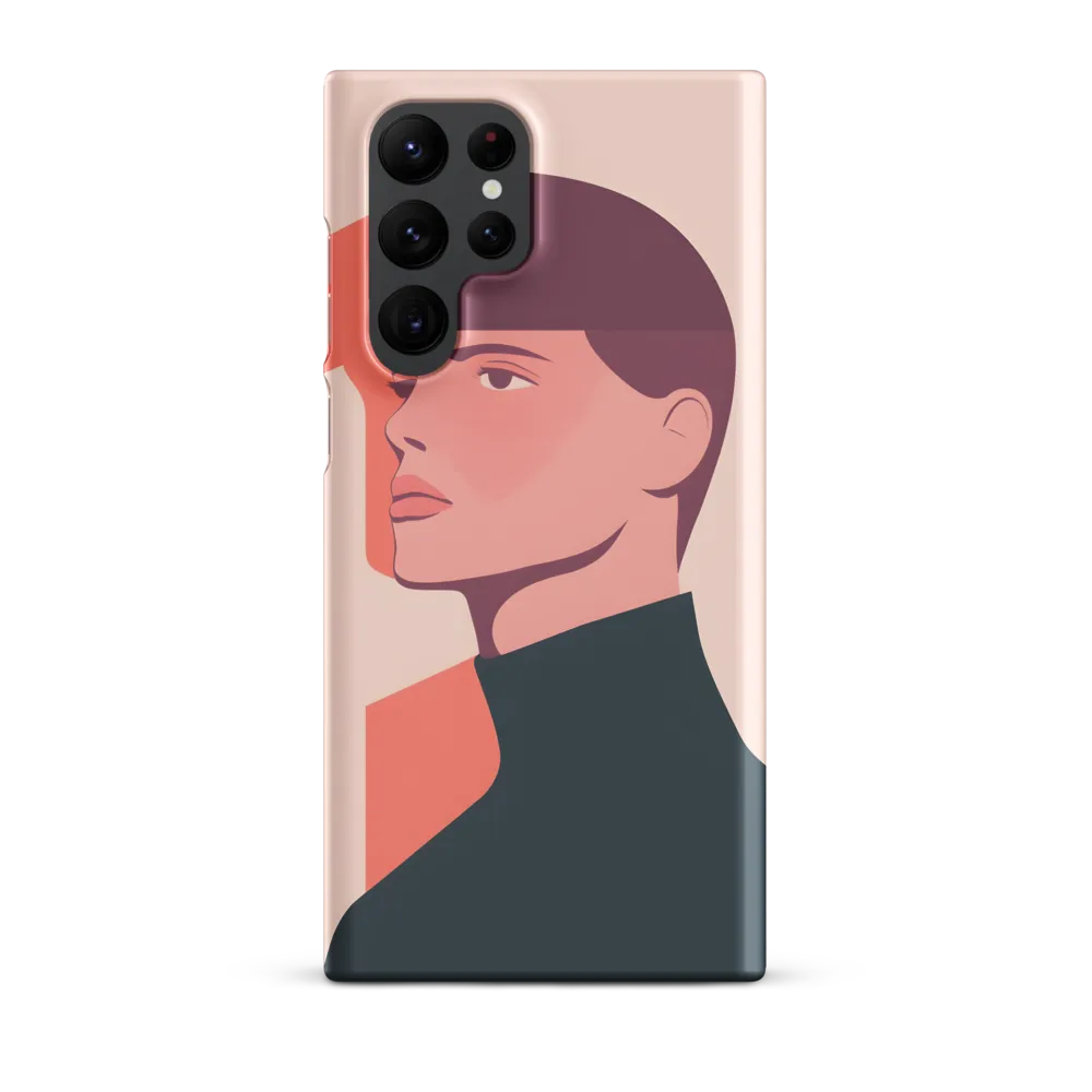 Contemplative Portrait in Minimalism | Phone Case |  S22 Ultra | Snap Case | Matte