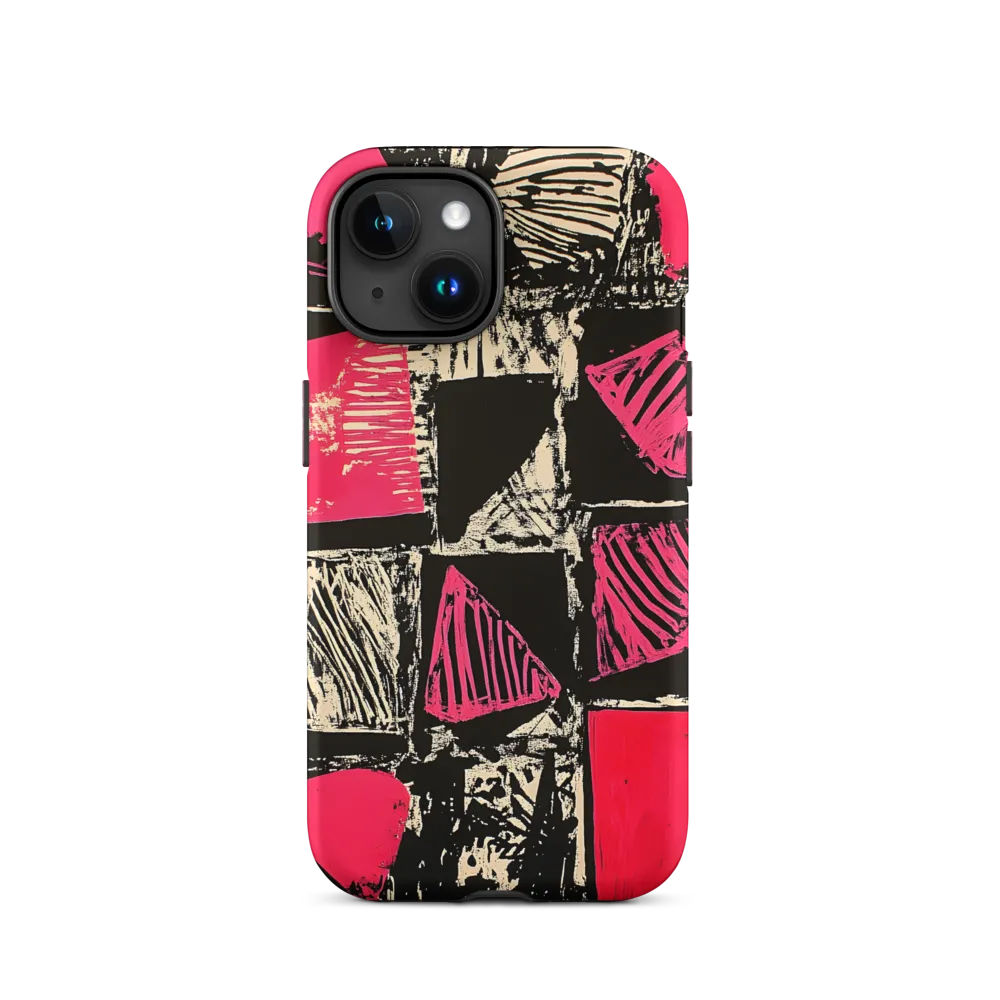 Geometric Symphony in Pink and Black