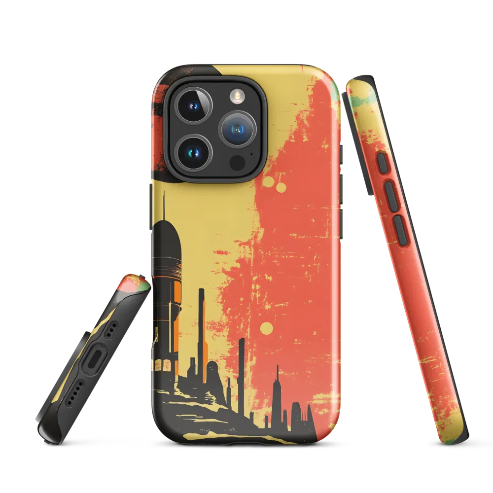 Journey to the Stars: A Retro-Futuristic Landscape | Phone Case |  16 Pro | Tough Case | Glossy