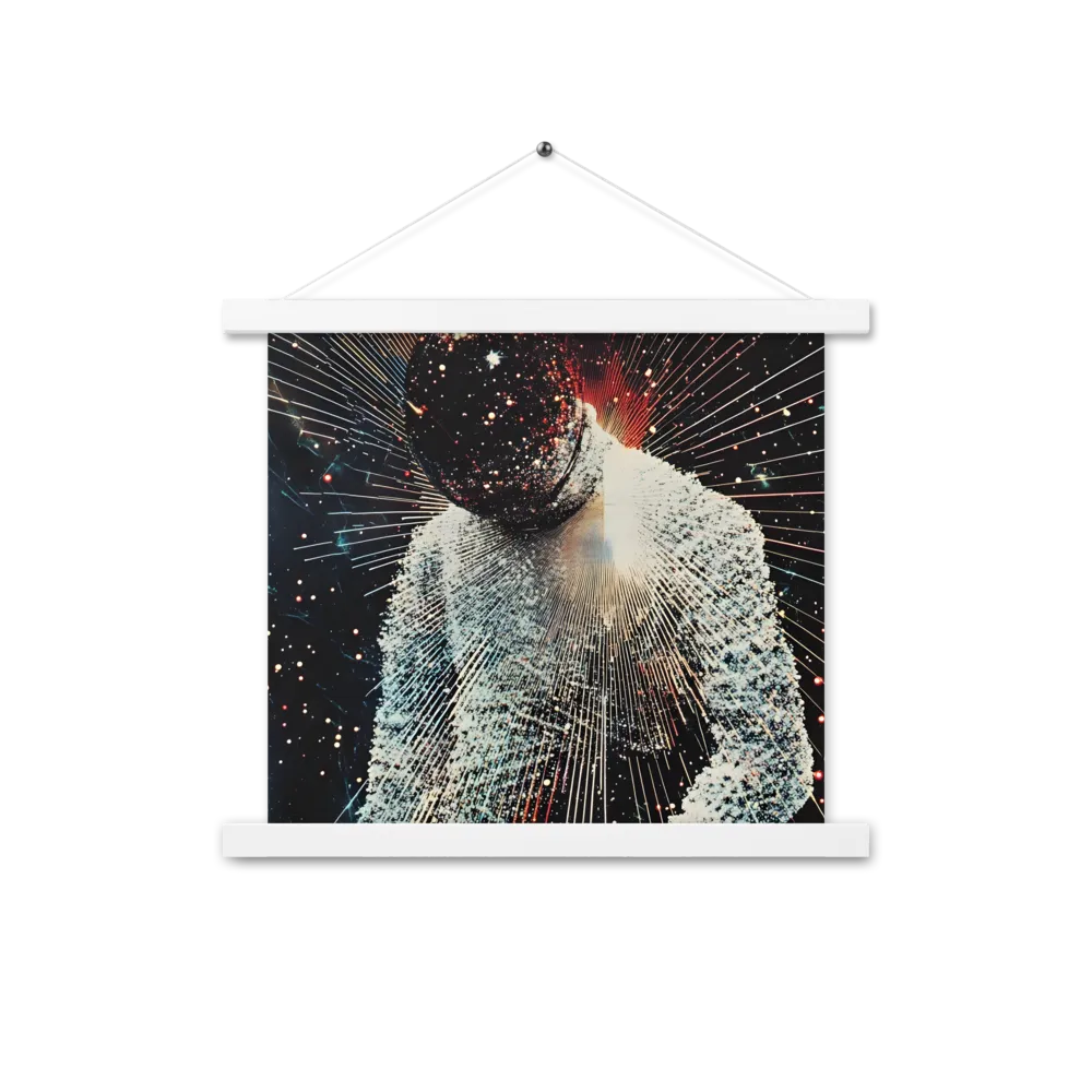 Ethereal Astronaut: A Journey Through the Cosmos | Poster With White Wood Hanger | 14″×14″