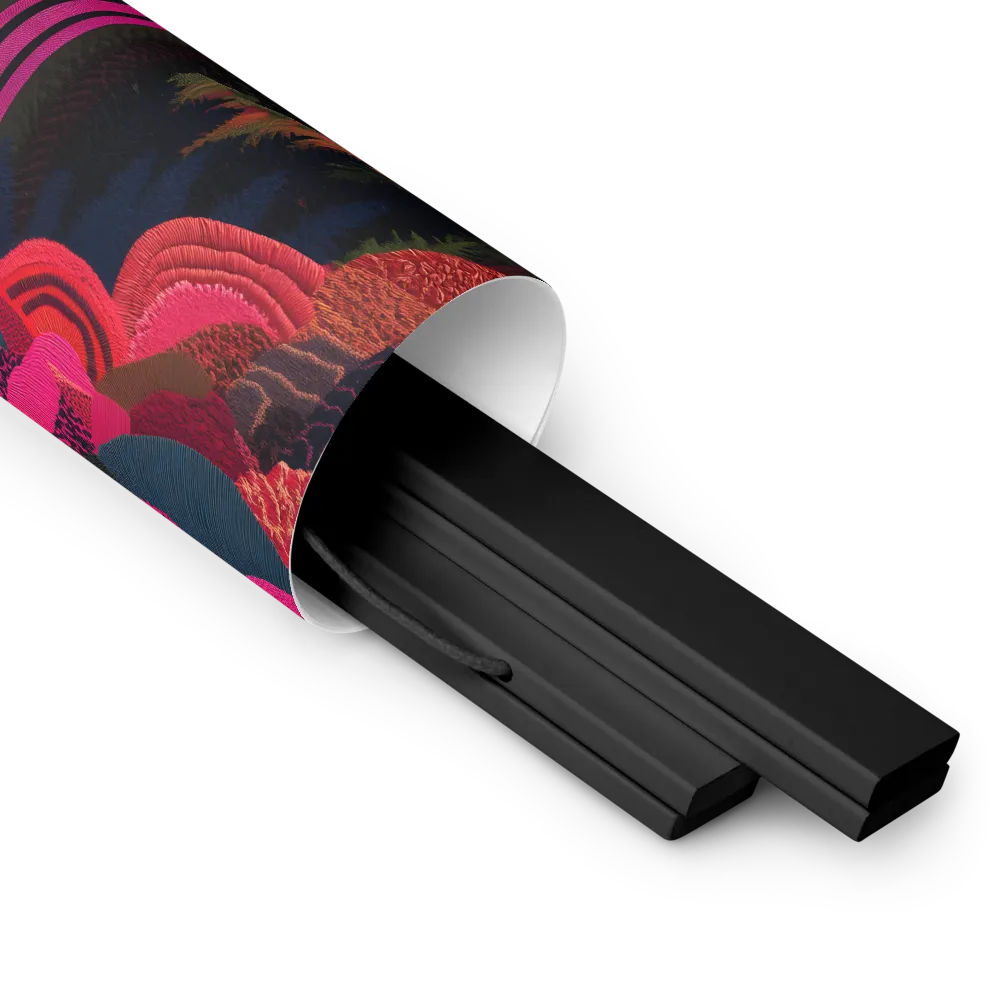 Ethereal Cascade: A Surreal Landscape | Poster With Black Wood Hanger | 10″×10″