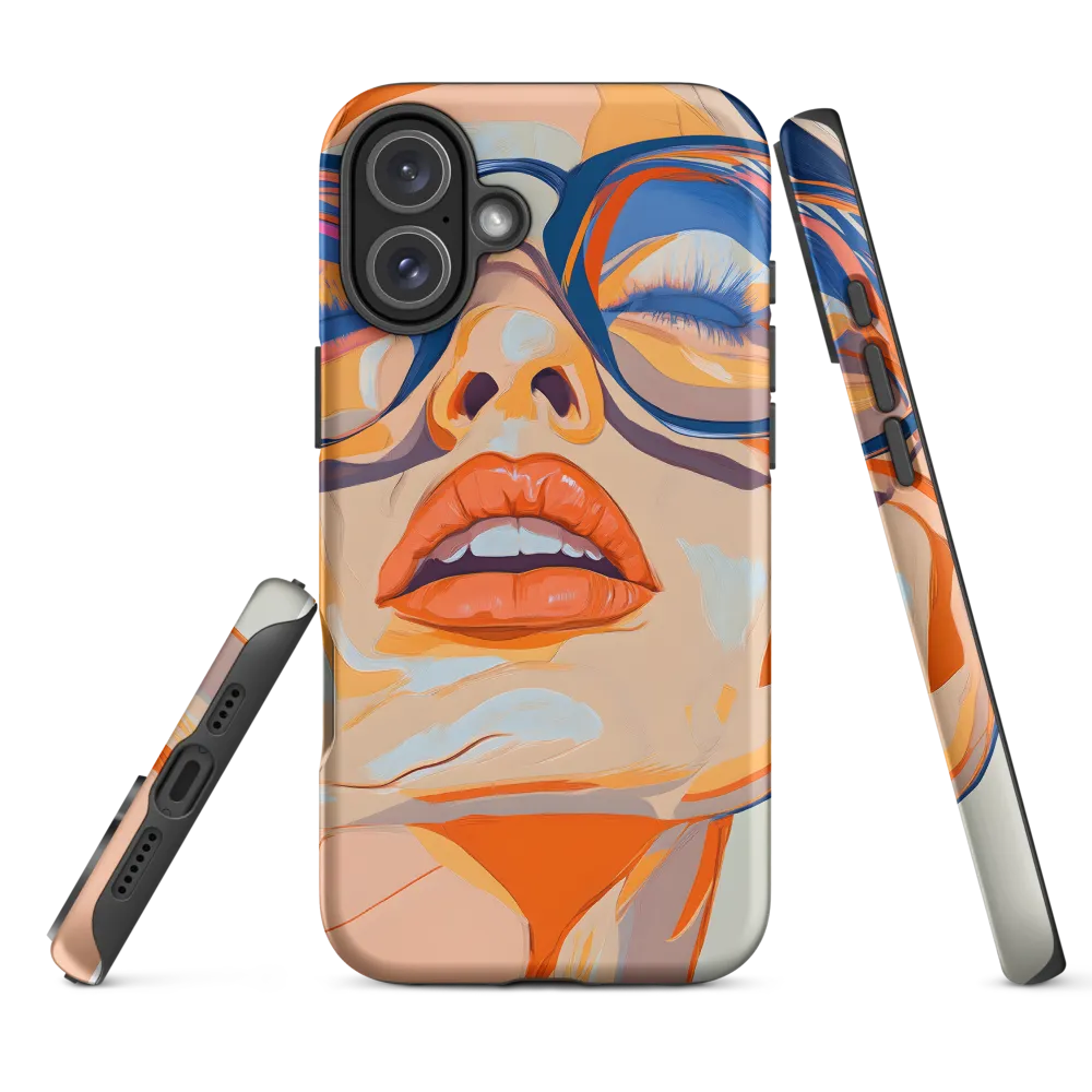 Closed-Eye Portrait in Orange and Blue