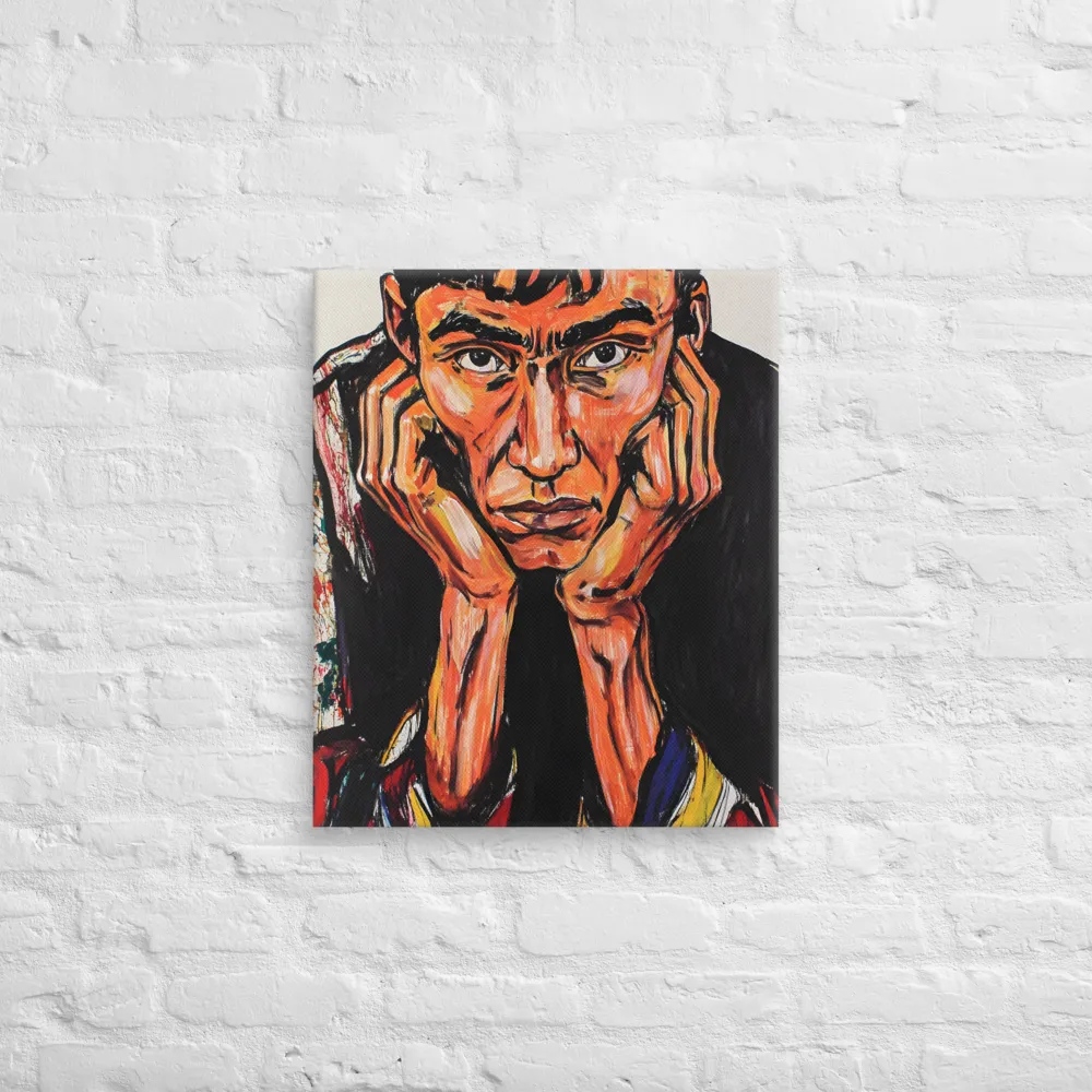 Contemplative Intensity: An Expressionist Portrait | Canvas | 20″×24″