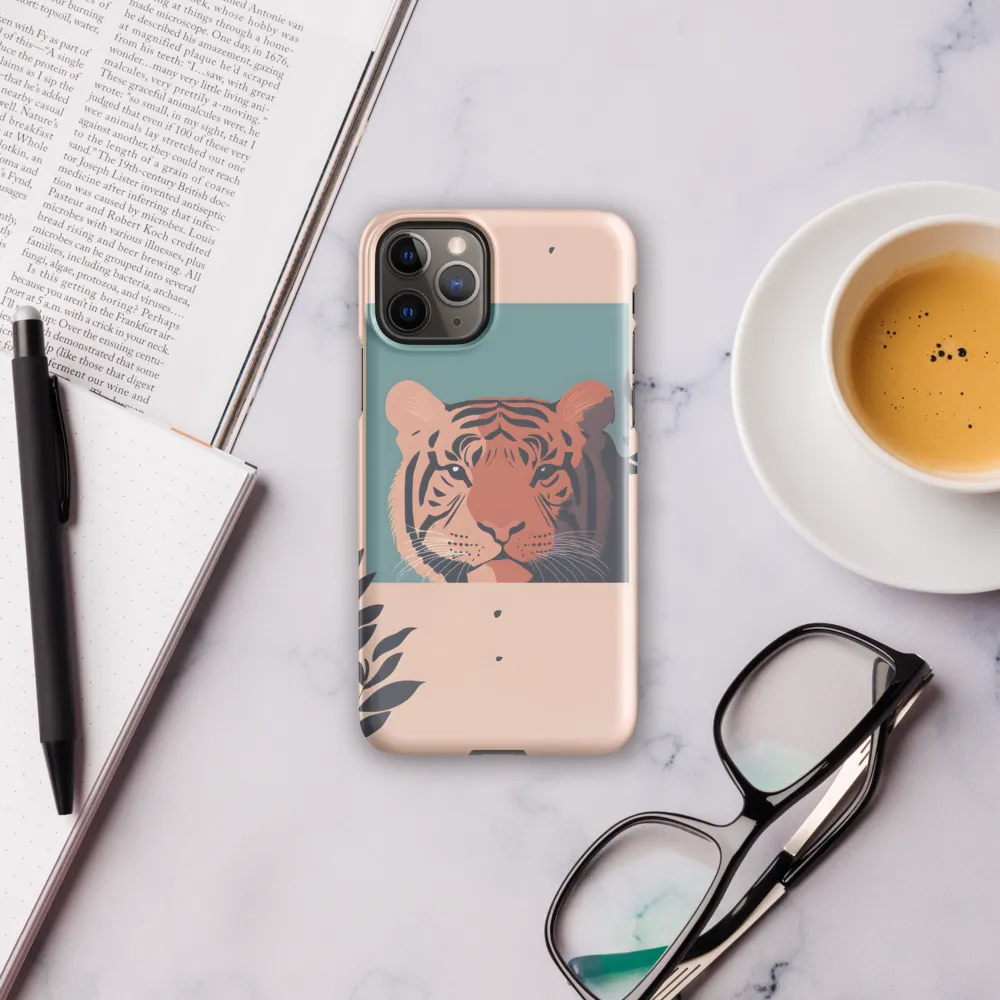 Framed Tiger in Peach and Teal