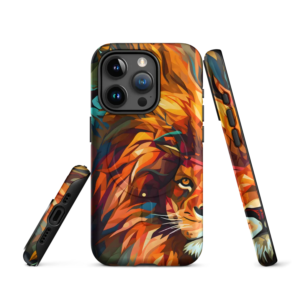 Majestic Gaze: The Polygonal Lion