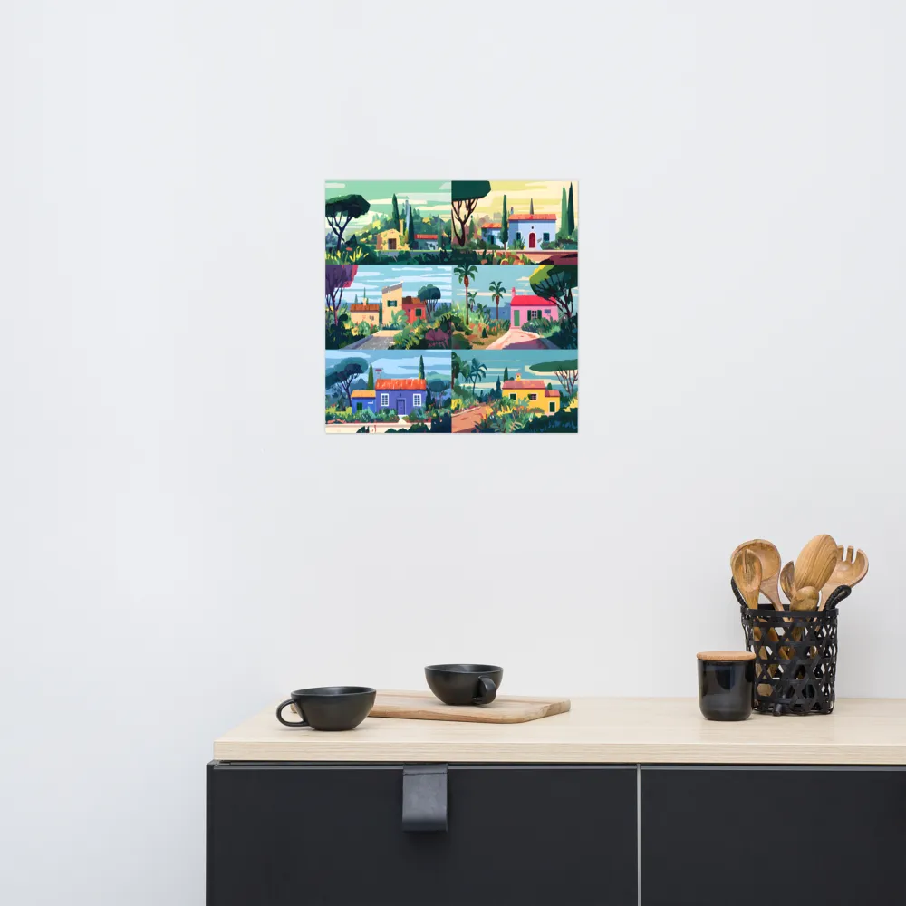 Sunlit Villa Collage 
 Poster | 18″x 18″