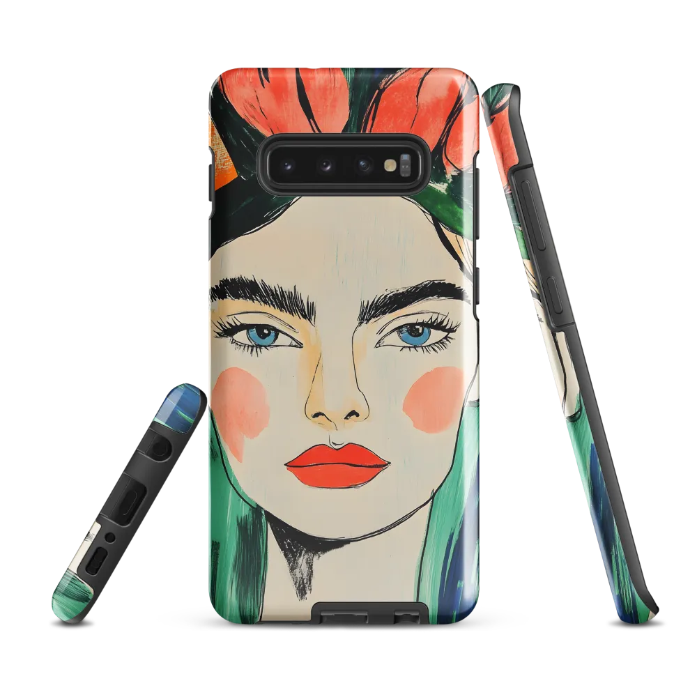 Radiant Bloom: A Serene Portrait | Phone Case |  S10 Plus | Tough Case | Glossy