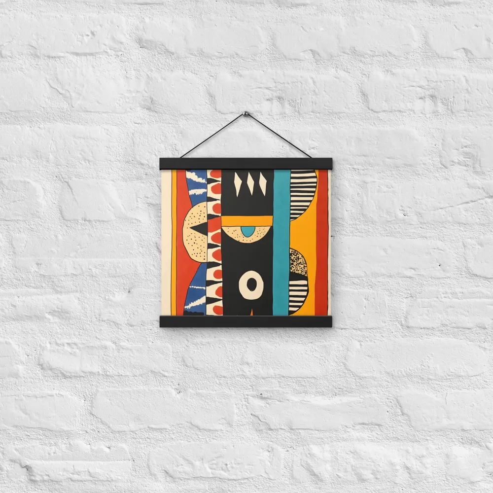 Playful Geometry: A Modern Abstract Exploration | Poster With Black Wood Hanger | 12″×12″
