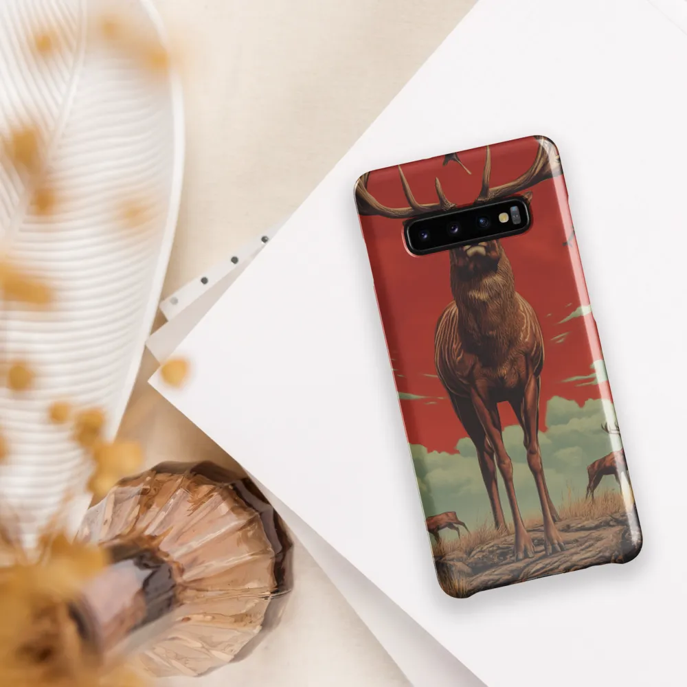 Majesty in Red: The Stalwart Stag | Phone Case |  S10 Plus | Snap Case | Glossy