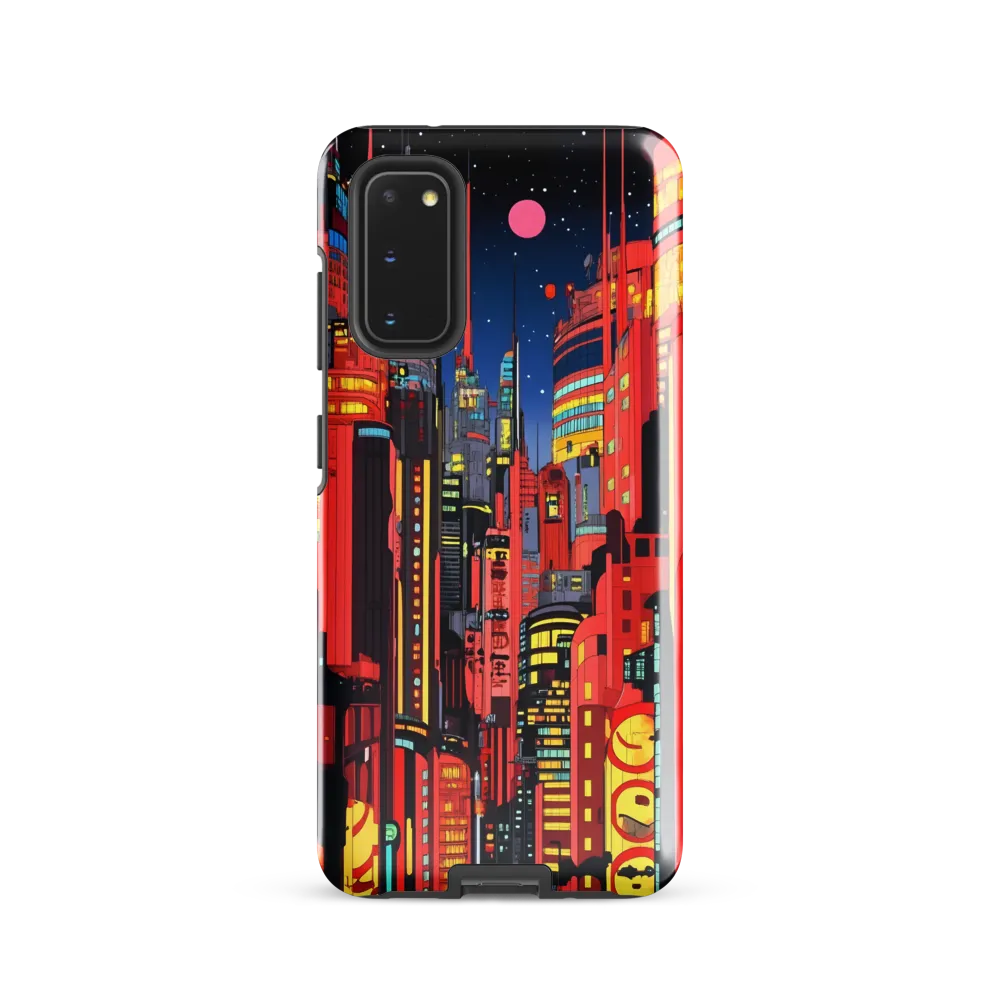 Neon Dreams: A Cyberpunk Cityscape | Phone Case |  S20 | Tough Case | Glossy