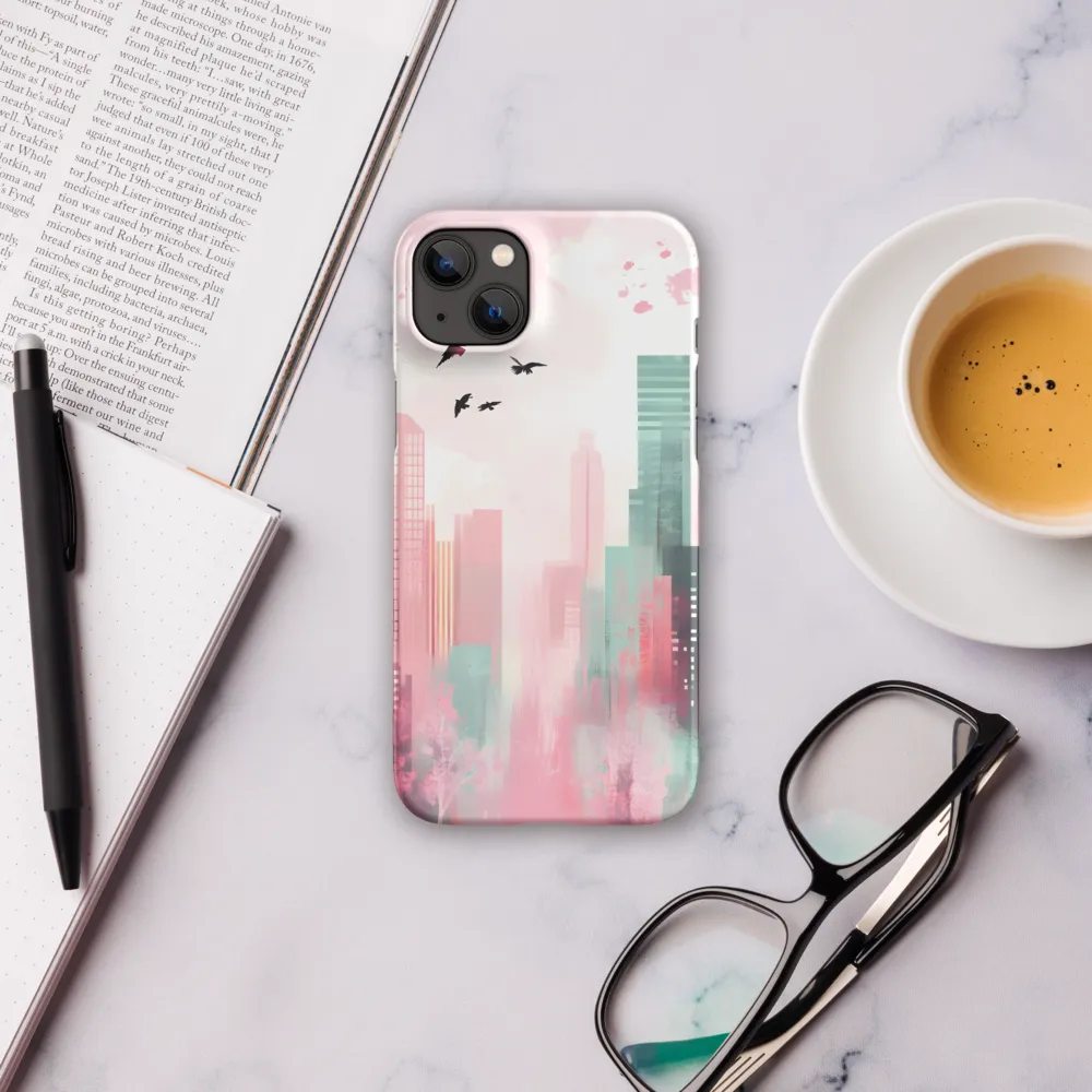Dreamy Cityscape in Pink and Cyan