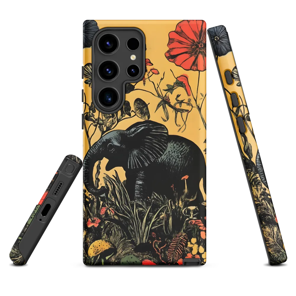Floral Majesty: The Elephant's Sanctuary | Phone Case |  S24 Ultra | Tough Case | Matte