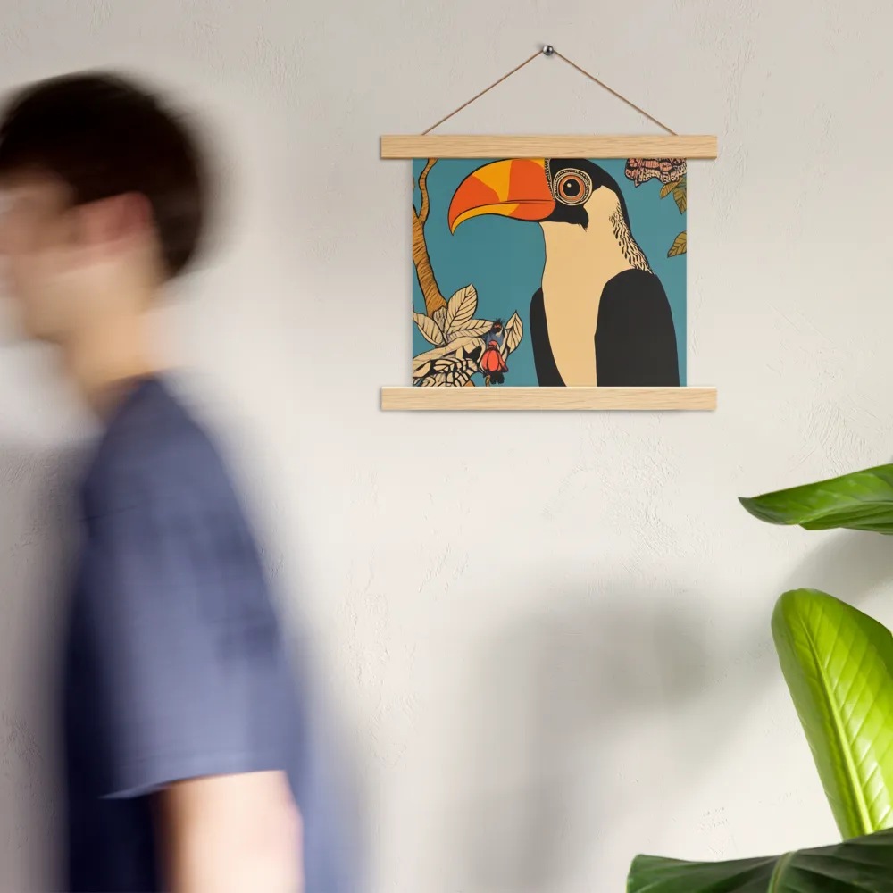 Tropical Majesty: The Toucan at Rest | Poster With Oak Wood Hanger | 10″×10″