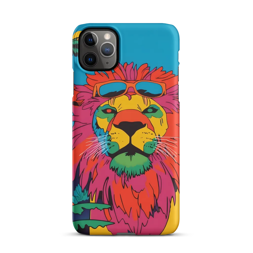 Lion with Sunglasses: A Vibrant Tropical Portrait