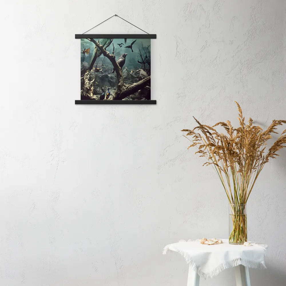 Whispers of the Avian Realm | Poster With Black Wood Hanger | 14″×14″