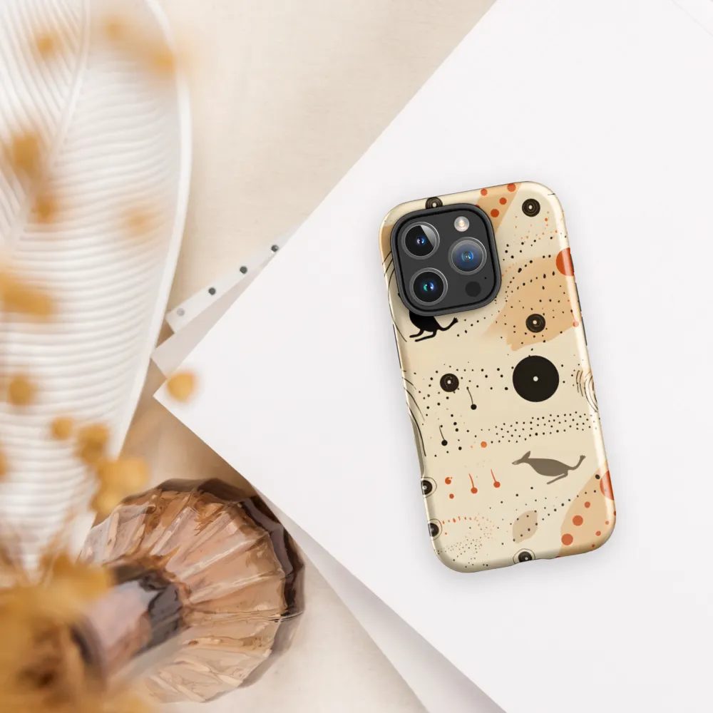 Playful Patterns in Earth Tones | Phone Case |  16 Pro | Tough Case | Glossy