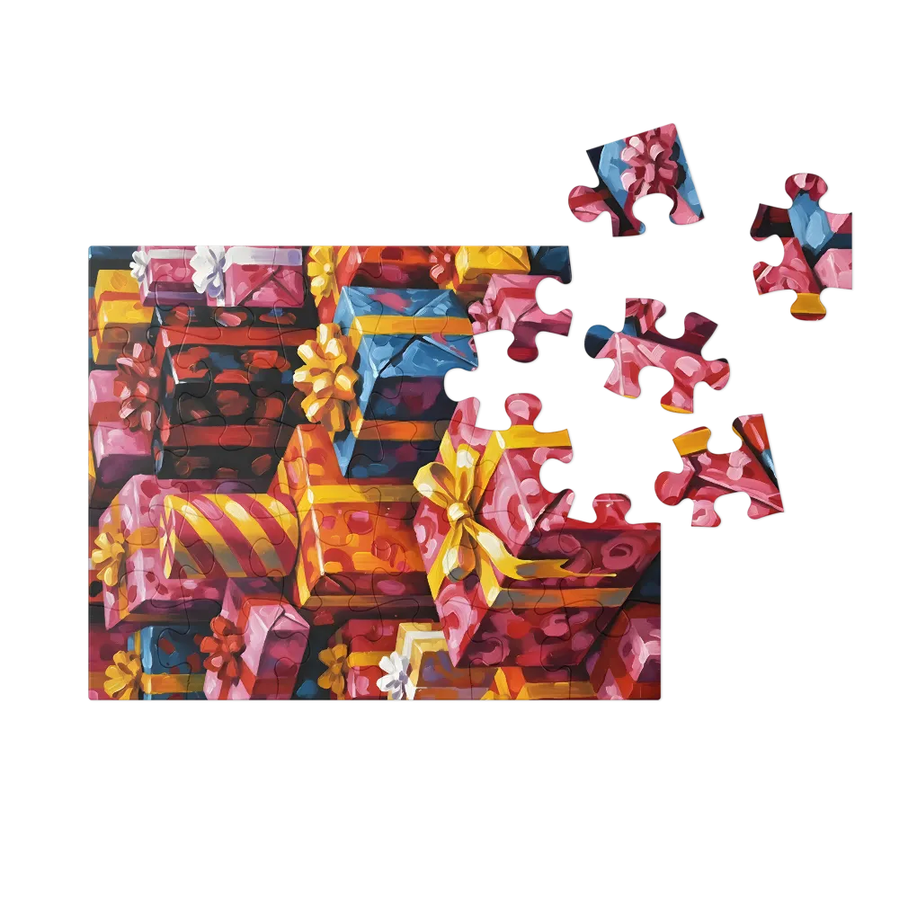 Painted Presents 
 Jigsaw Puzzle in Tin Box