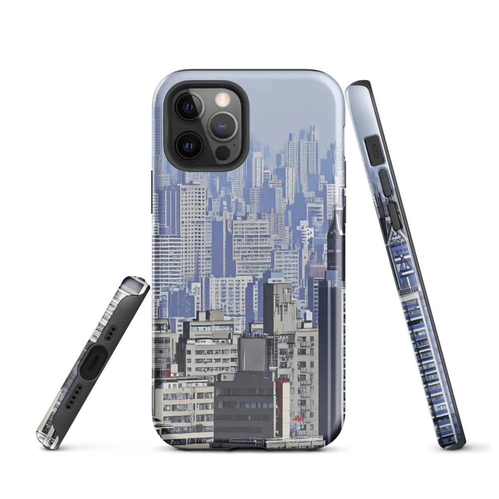 Urban Symphony: A Cityscape in Blues and Grays