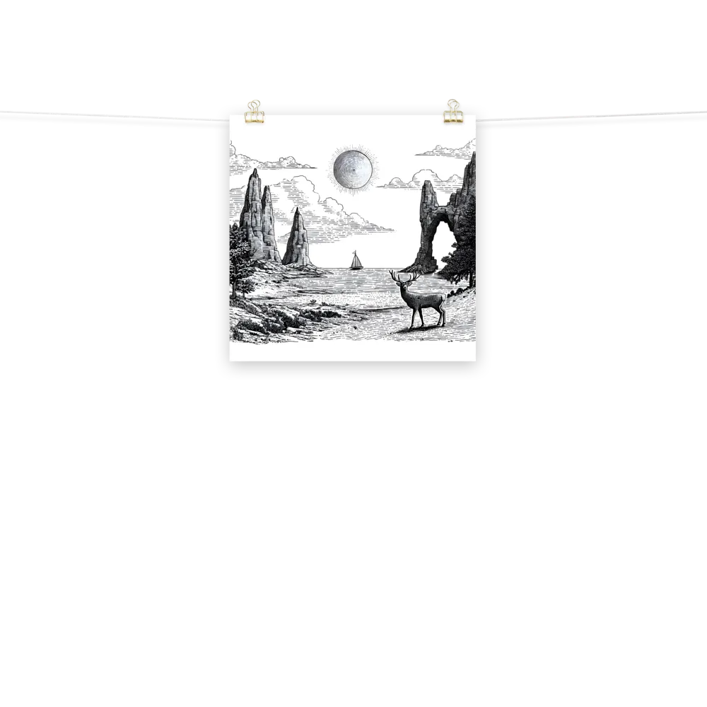 Seaside Stag 
 Poster | 18″x 18″