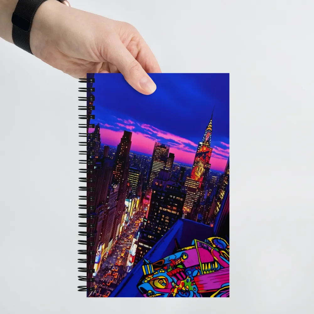 Neon Twilight: A City in Vibrance | Spiral Notebook