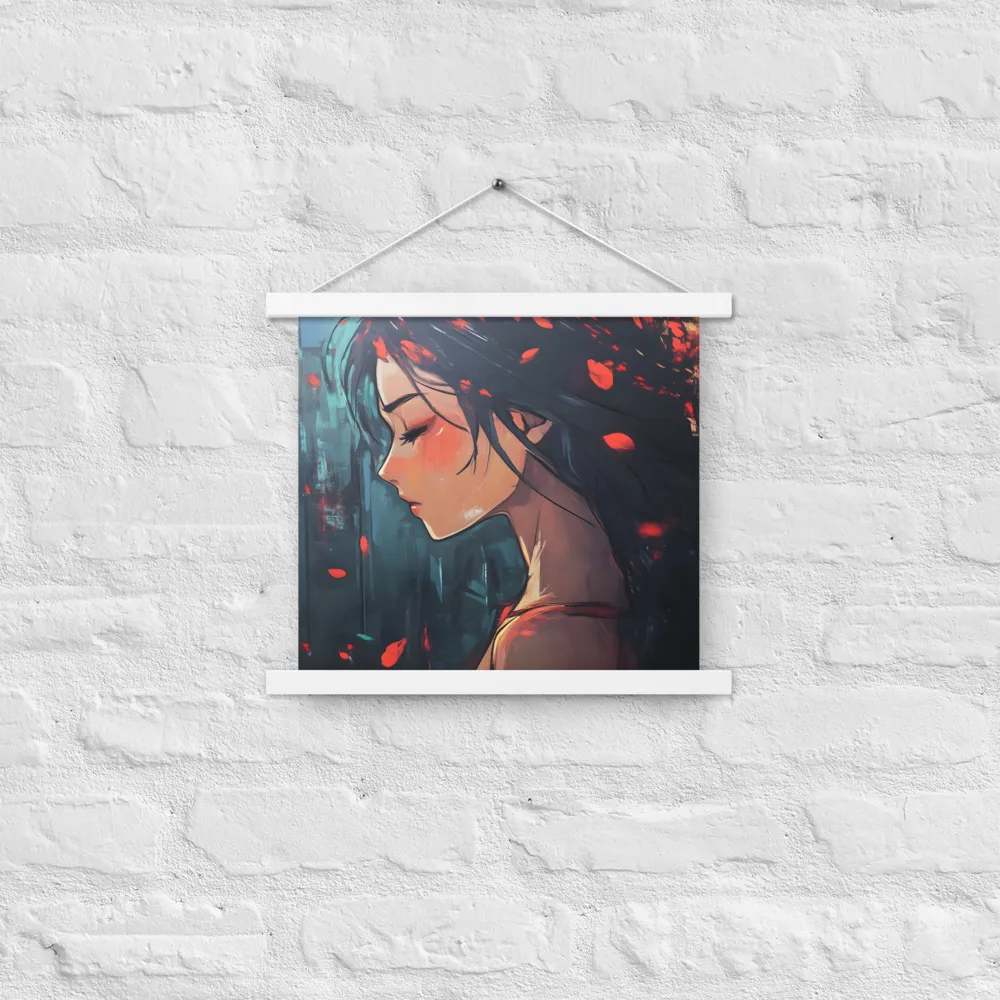 Whispers of Melancholy | Poster With White Wood Hanger | 14″×14″