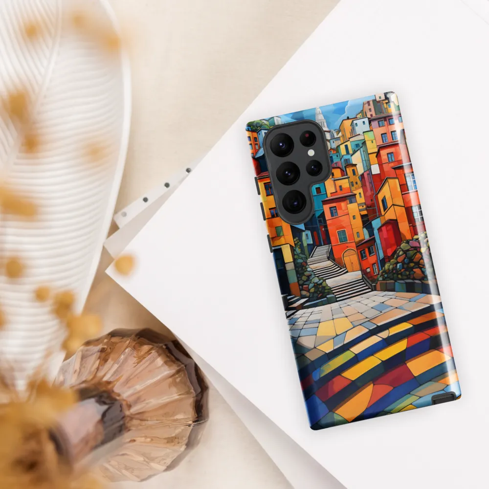 Vibrant Village: A Cubist Journey