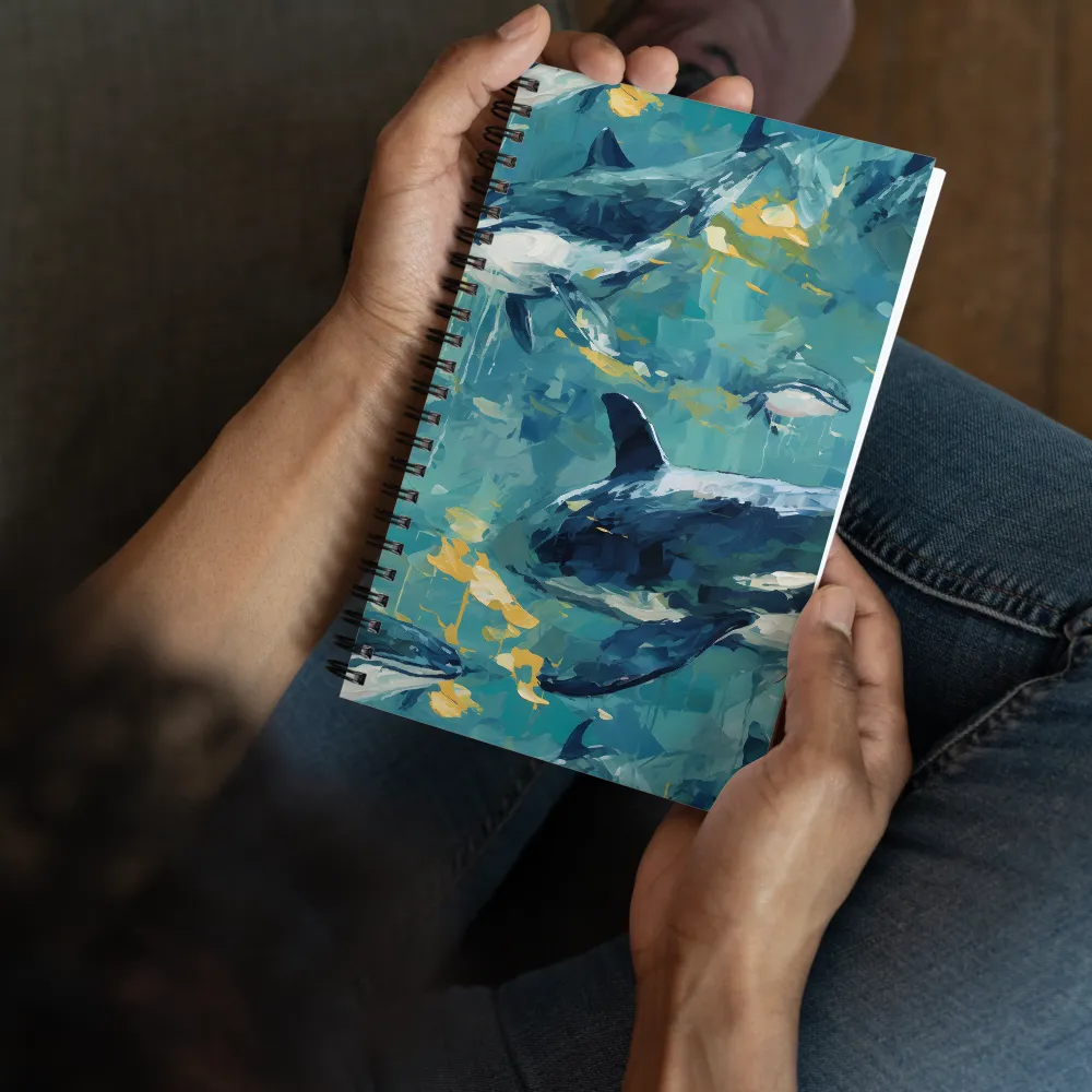 Beneath the Waves: A Symphony of Whales | Spiral Notebook