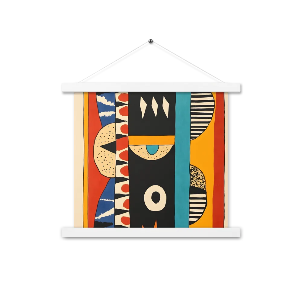 Playful Geometry: A Modern Abstract Exploration | Poster With White Wood Hanger | 14″×14″