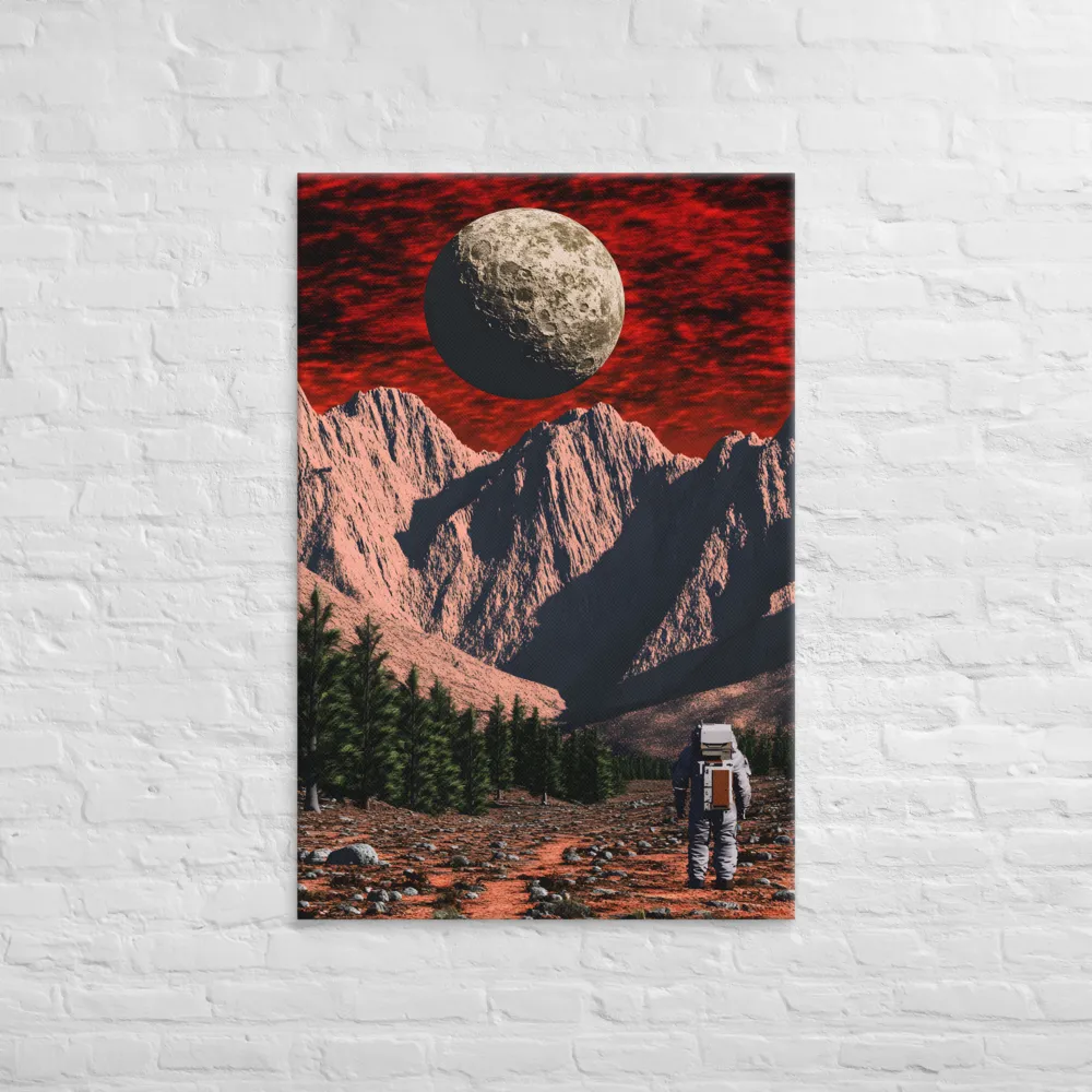 Beyond the Mountains: An Astronaut's Journey | Canvas | 32″×48″