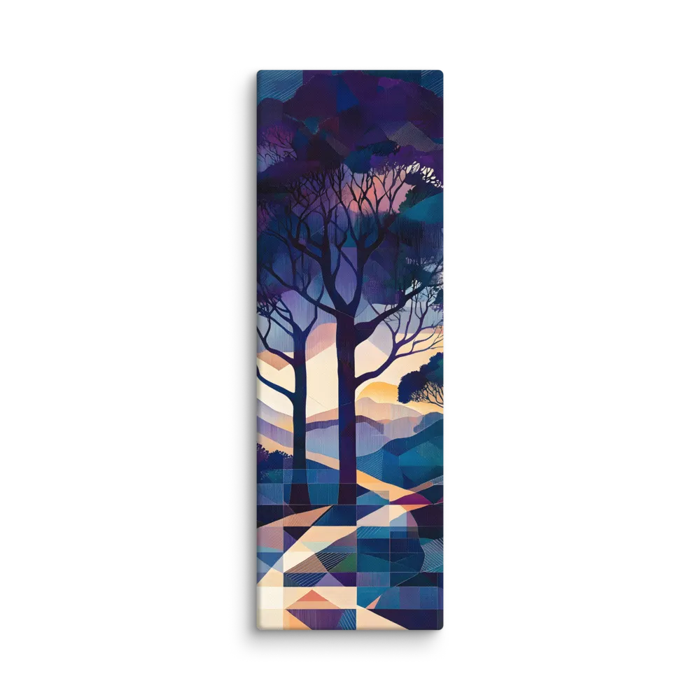 Tranquil Geometry: A Journey Through Color | Canvas | 12″×36″